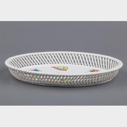 Herend Queen Victoria Oval Braided Basket #7375/VBO