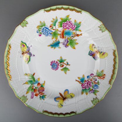 Set of Six Herend Queen Victoria Rocaille Pasta Dinner Plates #1525/VBO