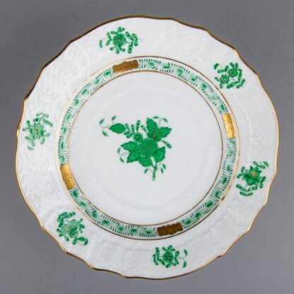 Herend Chinese Bouquet Green 6" Rocaille Dessert Plate #1515/AV
