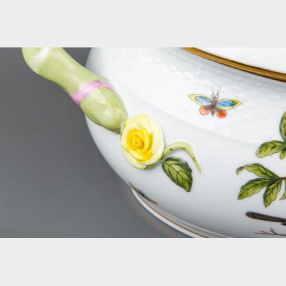 Herend Rothschild Bird Oval Soup Tureen with Lemon Knob #8/RO