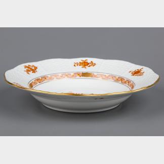 Herend Chinese Bouquet Rust Orange Rim Pasta or Soup Plate #504/AM